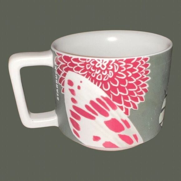 2009 Starbucks Fall Flora Limited Floral Butterfly 12oz Coffee Cup Mug - Picture 5 of 5